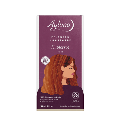 AYLUNA - БИО ВЕГАН БОЯ ЗА ЧЕРВЕНО МЕДНА КОСА NO.40 - 100 г