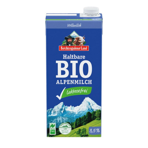 BERCHTESGADENER - 	БИО МЛЯКО АЛПИЙСКО С ДЪЛЪГ ЖИВОТ UHT БЕЗ ЛАКТОЗА - 3.5% - 1 л