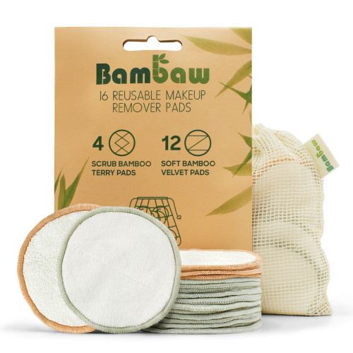 BAMBAW - ТАМПОНИ ЗА ГРИМ ЗА МНОГОКРАТНА УПОТРЕБА - ПАКЕТ ОТ 16 БРОЯ 