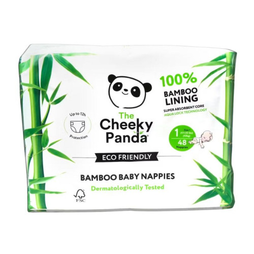 CHEEKY PANDA - ЕКО БАМБУКОВИ БЕБЕШКИ ПЕЛЕНИ РАЗМЕР 1 - 48 бр