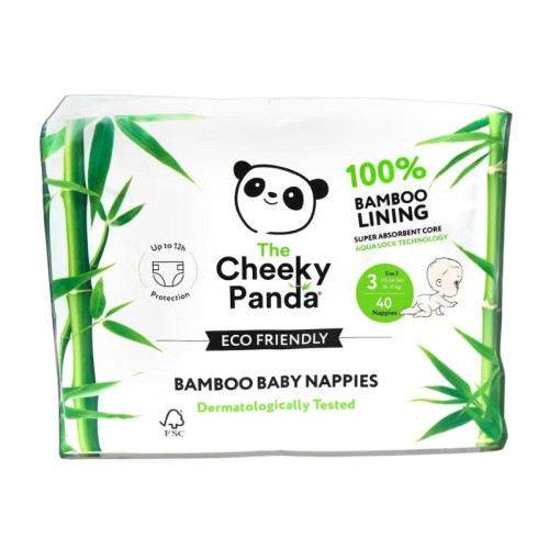 CHEEKY PANDA - ЕКО БАМБУКОВИ БЕБЕШКИ ПЕЛЕНИ РАЗМЕР 3 - 40 бр