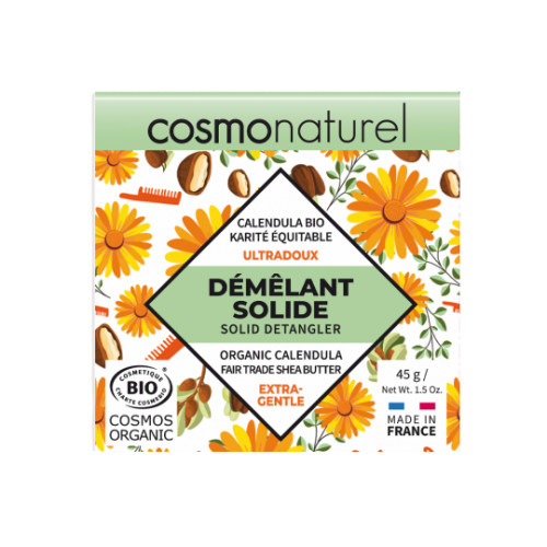 COSMO NATUREL - БИО ШАМПОАН ТВЪРД С РАЗПЛИТАЩ ЕФЕКТ С НЕВЕН И МАСЛО ОТ КАРИТЕ ZERO WASTE - 45 г