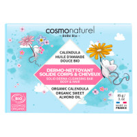 COSMO NATUREL - БИО БЕБЕ ПОЧИСТВАЩ САПУН ЗА КОСА И ТЯЛО С НЕВЕН И БАДЕМ ZERO WASTE - 85 г