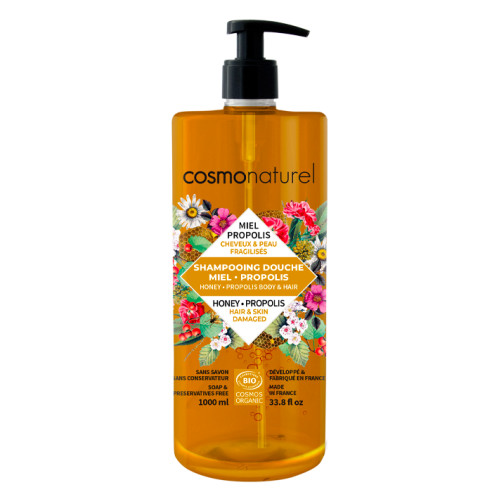 COSMO NATUREL - БИО ШАМПОАН С МЕД И ПРОПОЛИС - 1 л