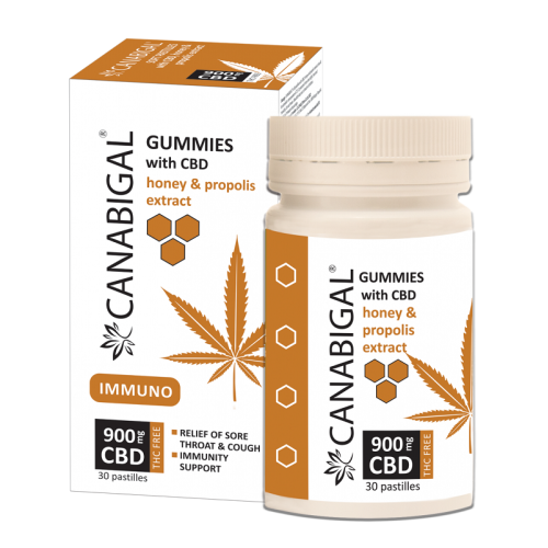 GALAFARM - Канабигал ИМУНО желирани дражета 900 мг CBD,мед и прополис - 30 бр