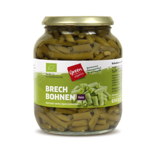 GREEN ORGANICS - БИО ЗЕЛЕН ФАСУЛ В СТЪКЛЕН БУРКАН - 690 г