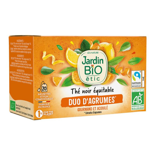 JARDIN BIO - БИО ЧЕРЕН ЧАЙ ЦИТРУСОВО ДУО - 20 пакетчета