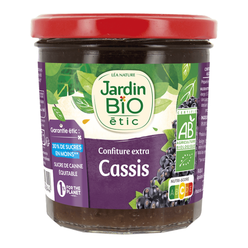 JARDIN BIO - БИО КОНФИТЮР ОТ КАСИС С 30% ПО-МАЛКО ЗАХАР - 320 г