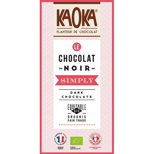 KAOKA - БИО ШОКОЛАД ТЪМЕН (58%) БЕЗ ЛЕЦИТИН - 80 г