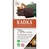 KAOKA - БИО ШОКОЛАД ТЪМЕН (70%) БЕЗ ЛЕЦИТИН - 100 г
