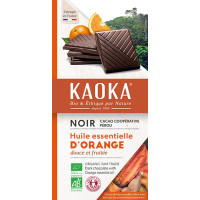 KAOKA - БИО ШОКОЛАД ТЪМЕН (58%) С ПОРТОКАЛОВО МАСЛО БЕЗ ЛЕЦИТИН - 100 г