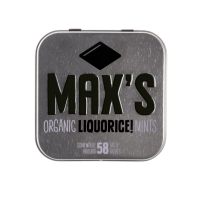 MAX'S MINTS - БИО МЕНТОВИ БОНБОНИ С LIQUORICE (СЛАДЪК КОРЕН) - 35 г