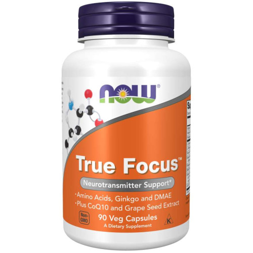 NOW - ХРАНИТЕЛНА ДОБАВКА ЗА ПОВИШАВАНЕ НА КОНЦЕНТРАЦИЯТА True Focus - 90 Капсули