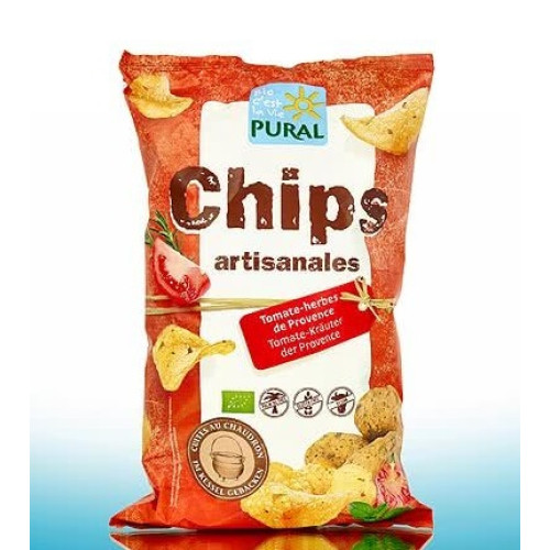 PURAL - БИО КАРТОФЕН ЧИПС С ДОМАТИ И БИЛКИ - 120 г