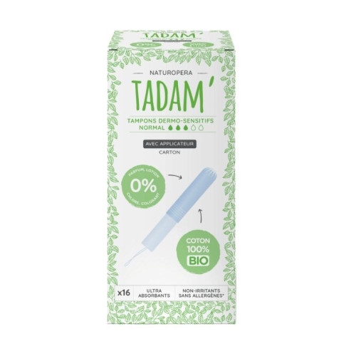 TADAM - БИО ДАМСКИ ТАМПОНИ NORMAL С АПЛИКАТОР - 16 бр
