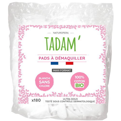 TADAM - БИО ТАМПОНИ ЗА ГРИМ ПРАВОЪГЪЛНИ - ПАКЕТ ОТ 180 БРОЯ