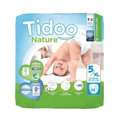 TIDOO - ЕКО БЕБЕШКИ ПЕЛЕНИ РАЗМЕР 5 (11-25 кг) - 22 бр