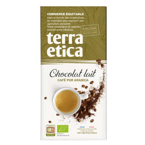 TERRA ETICA - БИО ШОКОЛАД МЛЕЧЕН С КАФЕ АРАБИКА - 100 г