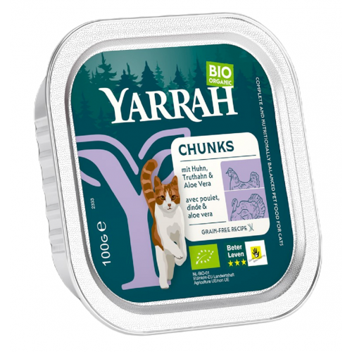 YARRAH - БИО КОТЕШКА ХРАНА ХАПКИ ПИЛЕШКО И ПУЕШКО - 100 г