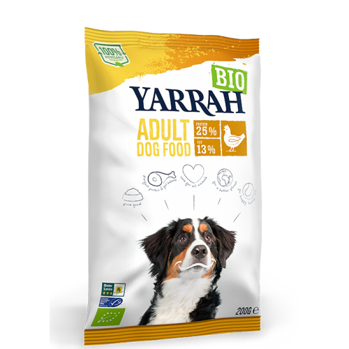 YARRAH - БИО КУЧЕШКА ХРАНА СУХА ПИЛЕ ADULT - 200 г