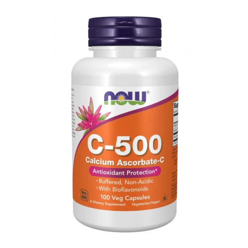 NOW - ВИТАМИН C-500 Ascorbate - 100 веган капсули