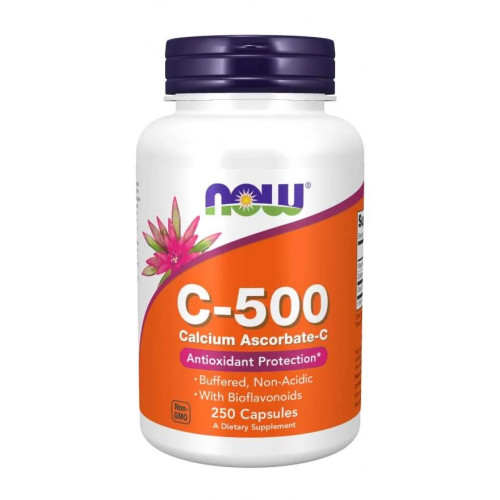 NOW - ВИТАМИН C-500 Ascorbate - 250 веган капсули
