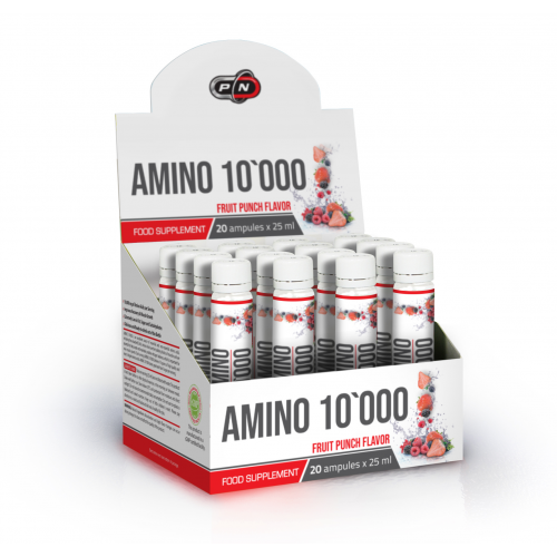 Pure Nutrition - ТЕЧНИ КОМПЛЕКСНИ АМИНОКИСЕЛИНИ AMINO 10 000 - ПЛОДОВ ПУНШ - 25 мл